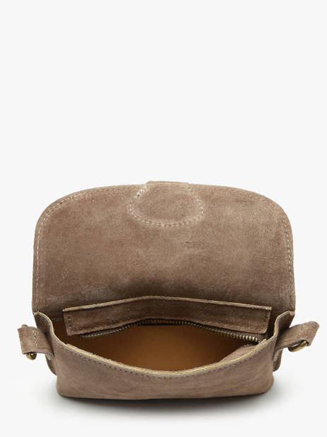 Cross Body Tas Velvet Leder Milano Bruin velvet VE260612 ander zicht 3