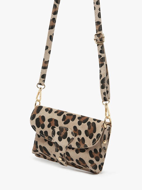 Cross Body Tas Velvet Leopardo Milano Beige velvet leopardo VL260612 ander zicht 2