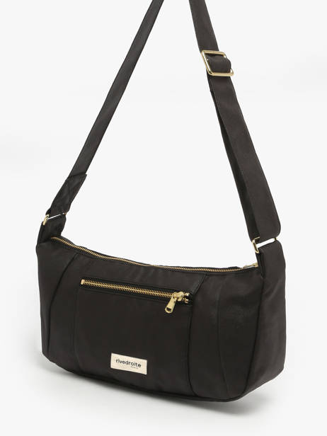 Cross Body Tas Waxed Katoen Rivedroite Zwart waxed CHARIWAX ander zicht 1