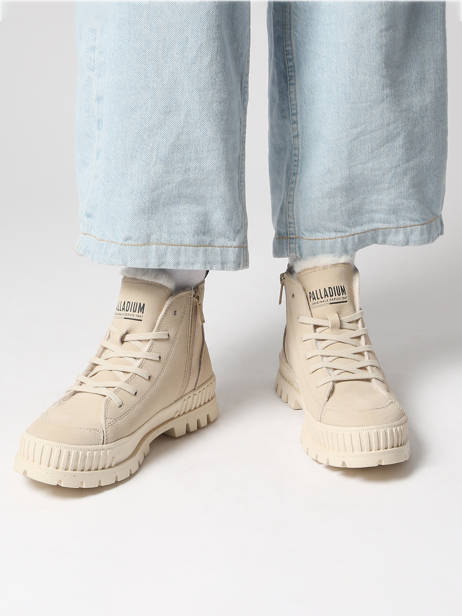 Enkellaarsjes Uit Leder Palladium Beige women 74353210 ander zicht 1