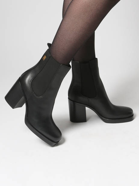 Enkellaarsjes Met Hak Uit Leder Tommy hilfiger Zwart women 8844BDS ander zicht 1