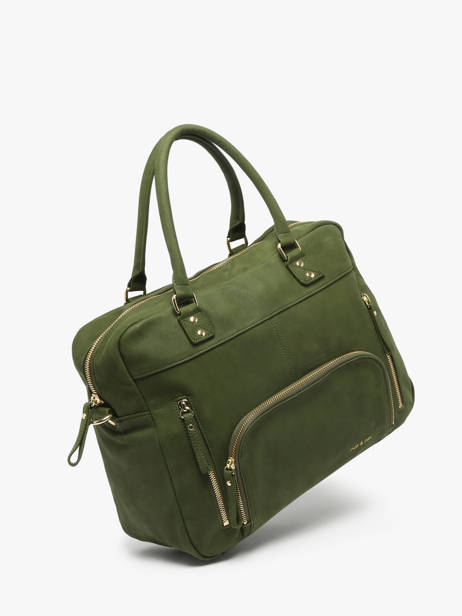 Handtas Vintage Leder Nat et nin Groen vintage MACY ander zicht 2