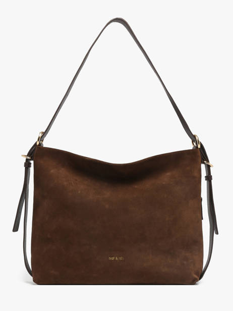 Schoudertas Moreen Suède Leder Nat et nin Bruin vintage MOREEN