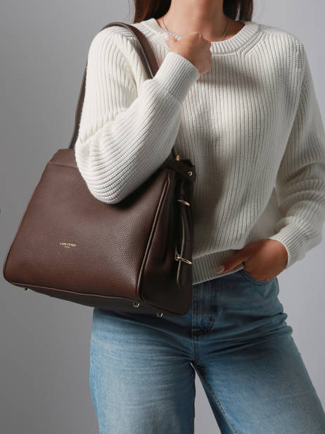 Schoudertas Mademoiselle Romy Leder Lancaster Bruin mademoiselle romy 106 ander zicht 1