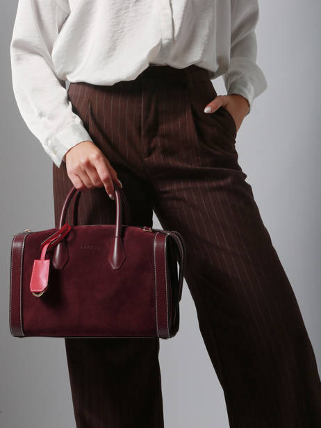 Bowlingtas M Bcbg Suède Leder Lancel Violet bcbg A13693 ander zicht 1