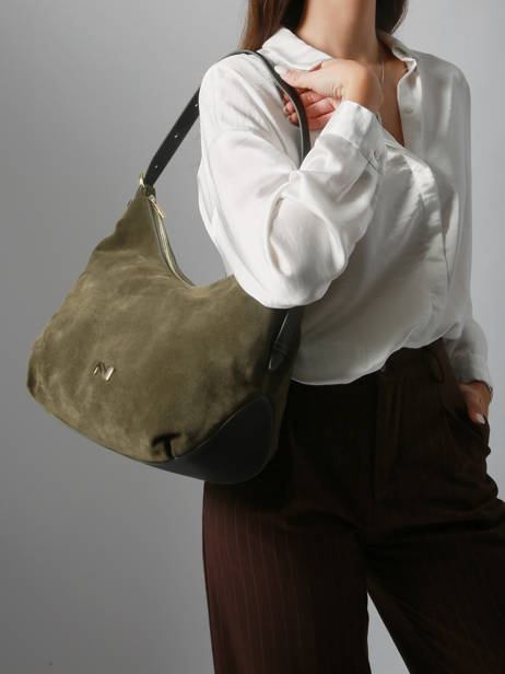 Schoudertas Carrie Suède Leder Nathan baume Groen vogue 1 ander zicht 1