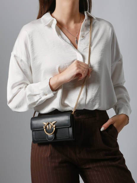 Cross Body Tas Love Bag Icon Leder Pinko Zwart love bag icon A0F1 ander zicht 1