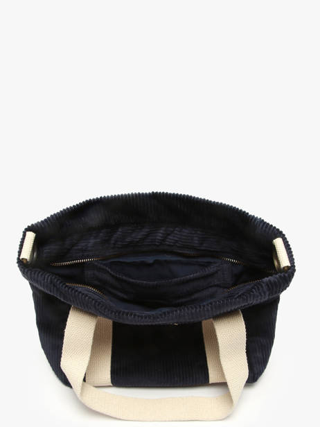 Handtas Velours Ribfluweel Hindbag Blauw velours V ander zicht 3