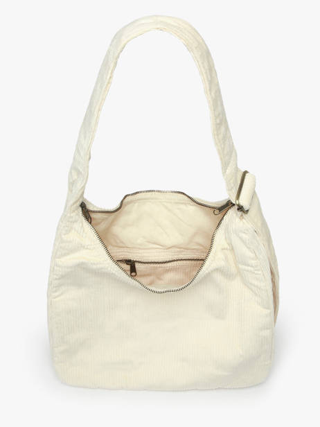 Cross Body Tas Velours Ribfluweel Hindbag Beige velours V ander zicht 2