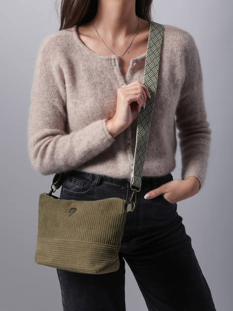 Cross Body Tas Velours Le voyage en panier Groen velours AHP239 ander zicht 1