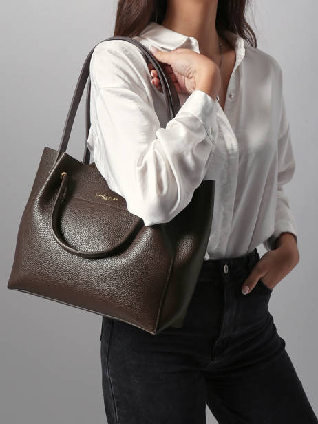 Schoudertas Foulonne Double Leder Lancaster Bruin foulonne double louisa 20 ander zicht 1