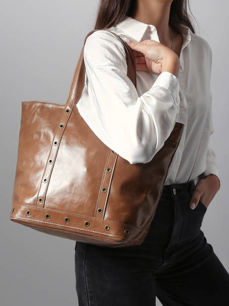 Schoudertas Le Cabas M In Gekreukeld Leder Vanessa bruno Bruin cabas cuir 82V40378 ander zicht 1