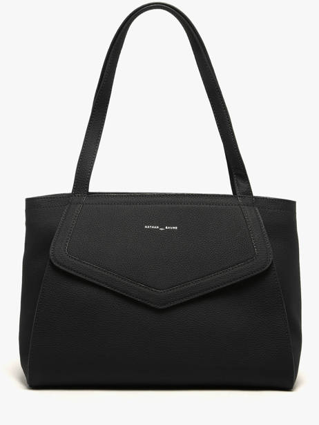 Schoudertas Madeleine Leder Nathan baume Zwart candy 8 ander zicht 4