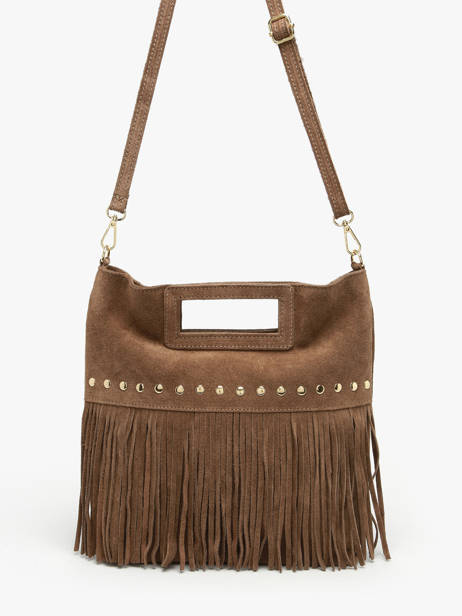 Cross Body Tas Velvet Milano Bruin velvet VE25091 ander zicht 2