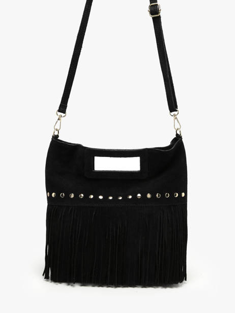 Cross Body Tas Velvet Milano Zwart velvet VE25091 ander zicht 2