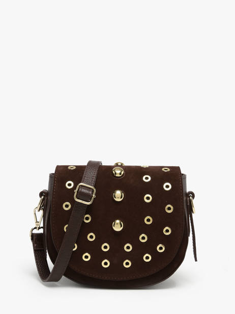 Cross Body Tas Velvet Studs Milano Bruin velvet studs VS25093