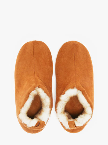 Pantoffels Uit Leder Isotoner Bruin women 97422 ander zicht 3