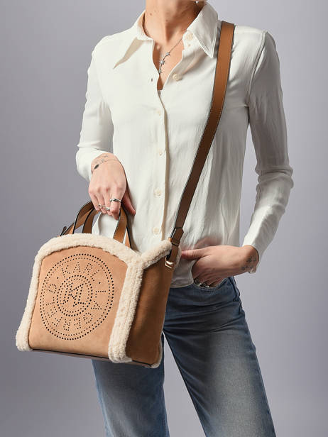 Handtas K Circle Shearling Leder Karl lagerfeld Bruin k circle A4W30087 ander zicht 1