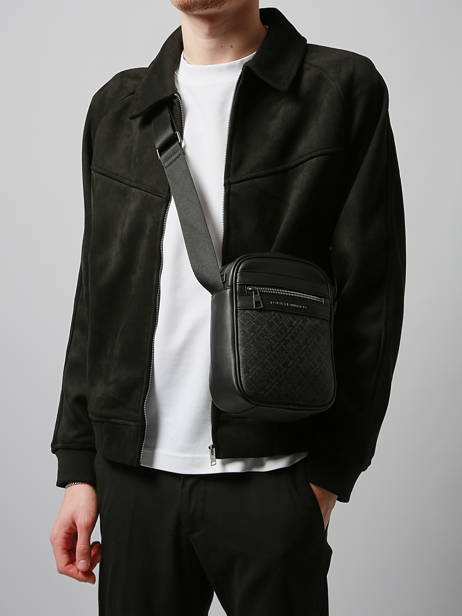 Cross Body Tas Monogram Tommy hilfiger Zwart monogram AM13493 ander zicht 1