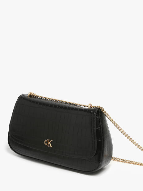 Cross Body Tas Croc Embossed Mono Calvin klein jeans Zwart croc embossed mono 4F3284G ander zicht 1