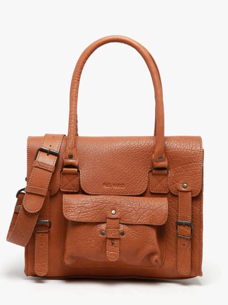 Shoppingtas Vintage Leder Paul marius Bruin vintage M