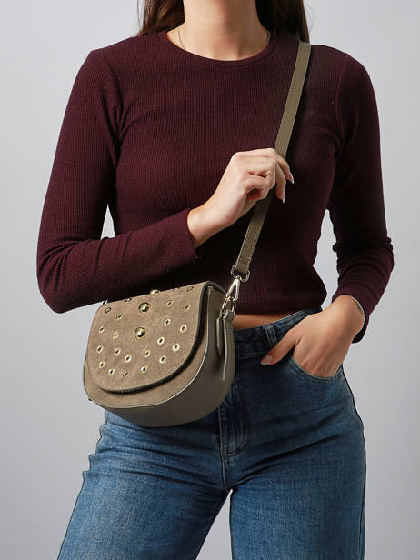 Cross Body Tas Velvet Studs Milano Bruin velvet studs VS25093 ander zicht 1