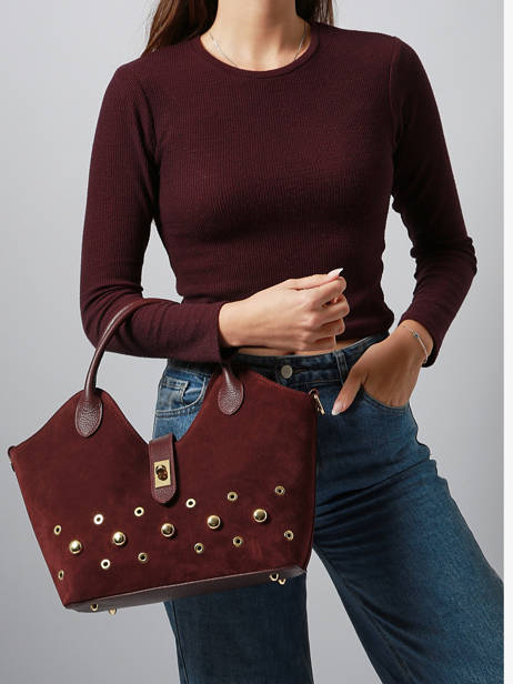 Handtassen Velvet Studs Milano Rood velvet studs VS25092 ander zicht 1