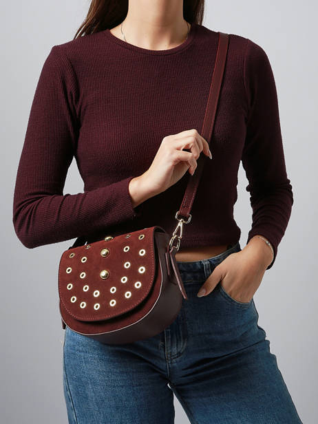 Cross Body Tas Velvet Studs Milano Rood velvet studs VS25093 ander zicht 1