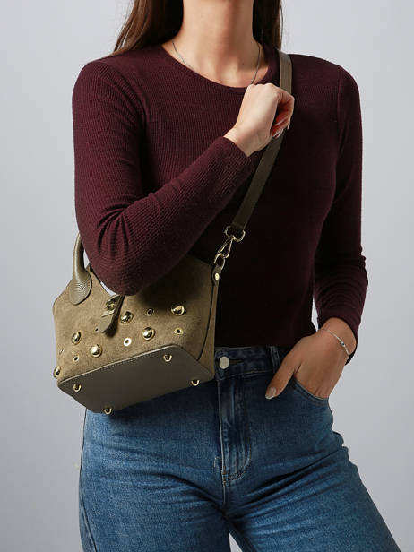 Handtas Velvet Studs Milano Bruin velvet studs VS25091 ander zicht 1