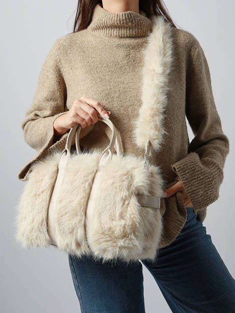 Handtas Fur Miniprix Beige fur A473 ander zicht 1