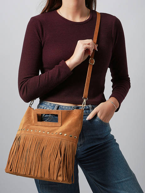 Cross Body Tas Velvet Milano Bruin velvet VE25091 ander zicht 1