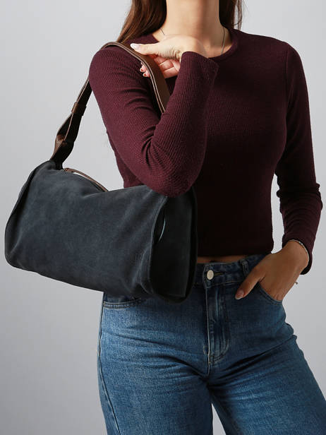 Schoudertas Leather Leder Biba Blauw leather BEV2L ander zicht 1