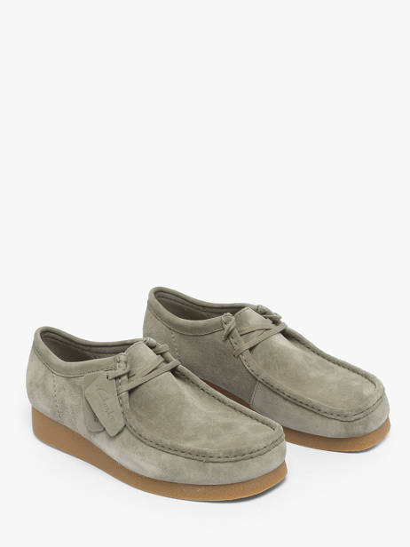 Mocassins Wallabee Uit Leder Clarks Groen men 26183447 ander zicht 4