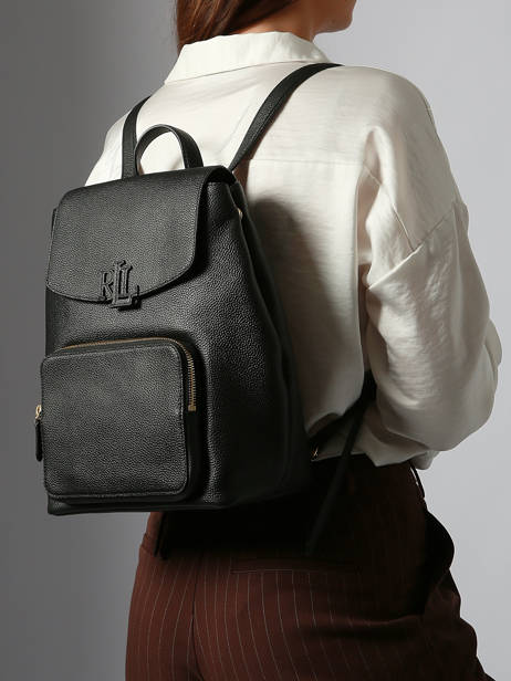 Rugzak Cameryn Leder Lauren ralph lauren Zwart cameryn 31969355 ander zicht 1