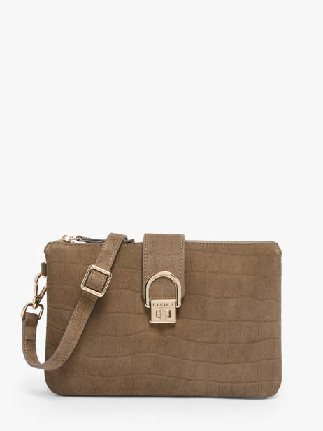 Cross Body Tas Equestre Croco Leder Etrier Bruin equestre croco EECQ0143