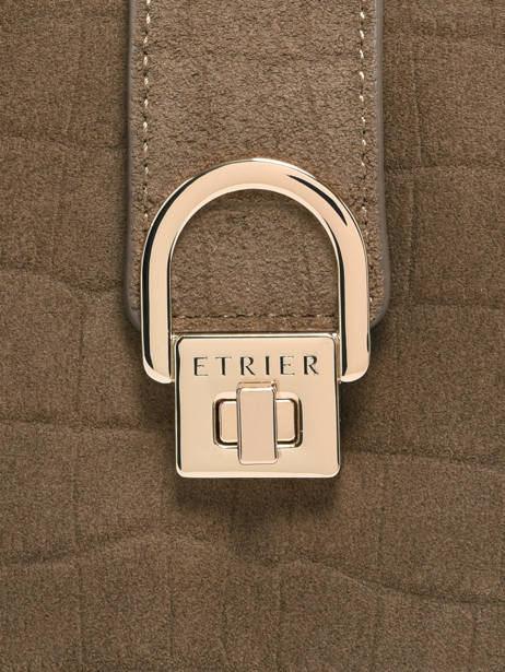 Cross Body Tas Equestre Croco Leder Etrier Bruin equestre croco EECQ0143 ander zicht 4