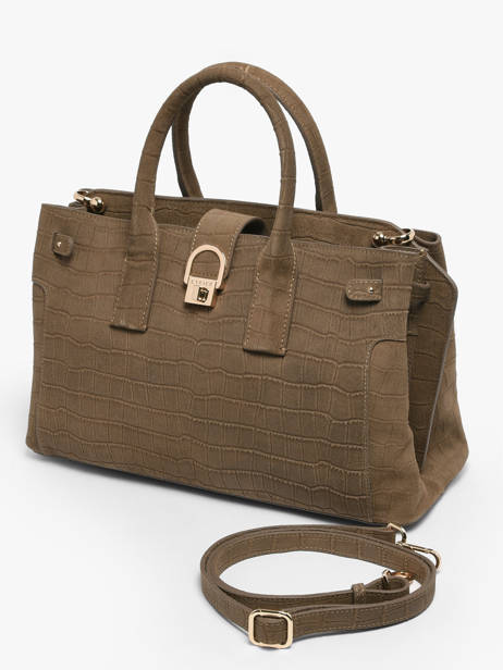 Handtas M Equestre Croco Leder Etrier Bruin equestre croco EEQC142M ander zicht 1