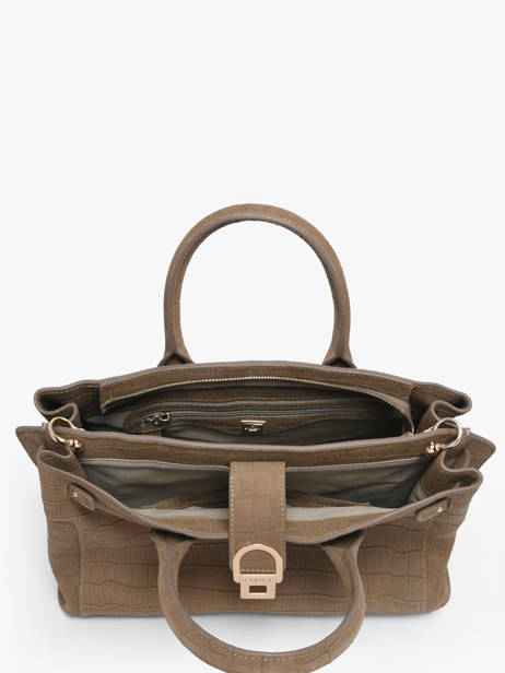 Handtas M Equestre Croco Leder Etrier Bruin equestre croco EEQC142M ander zicht 2