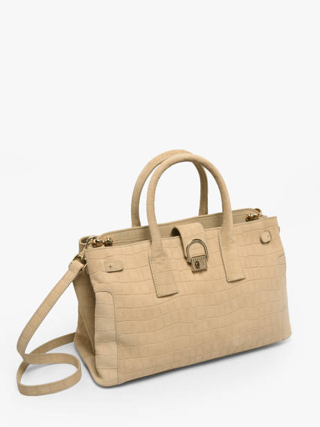 Handtas M Equestre Croco Leder Etrier Beige equestre croco EEQC142M ander zicht 2