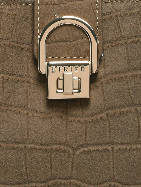 Handtas S Equestre Croco Leder Etrier Bruin equestre croco EEQC142S ander zicht 4