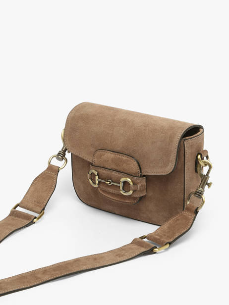 Cross Body Tas Velvet Leder Milano Beige velvet VE260611 ander zicht 2
