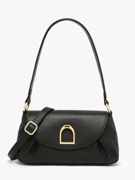Cross Body Tas /schoudertas Shadow Leder Etrier Zwart shadow ESHA163S