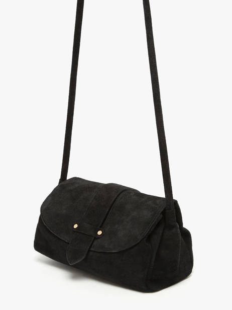 Cross Body Tas M Agnes Rundsleer Met Suède Finish Etrier Zwart agnes EAGV205M ander zicht 5