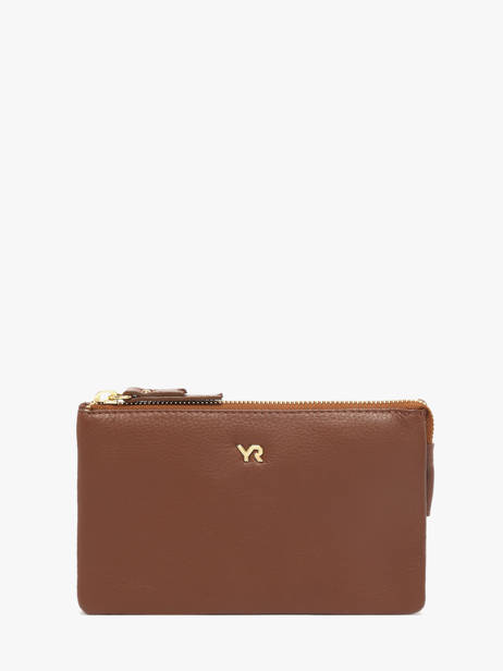 Portemonnee Leder Yves renard Bruin foulonne 29362