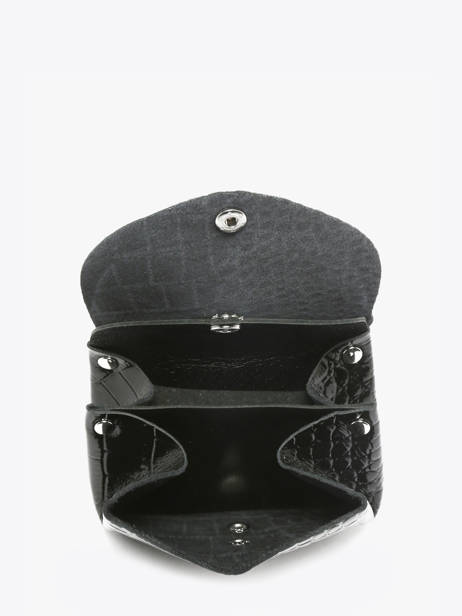 Portemonnee Leder Paul marius Zwart croco vernis GUSTACRV ander zicht 2