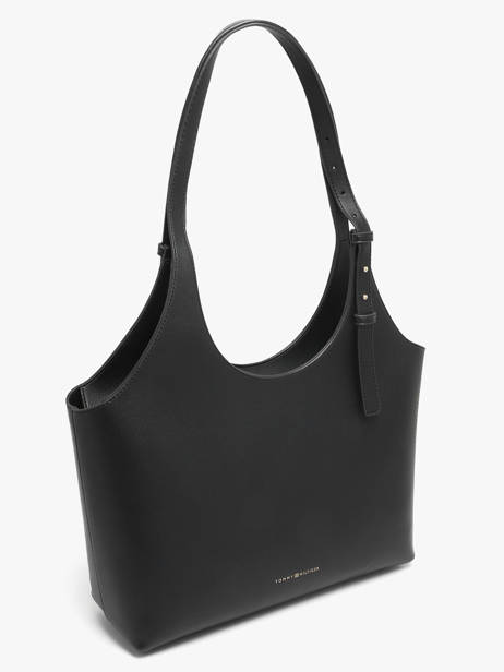 Schoudertassen Th Logo Tommy hilfiger Zwart th logo AW18232 ander zicht 1