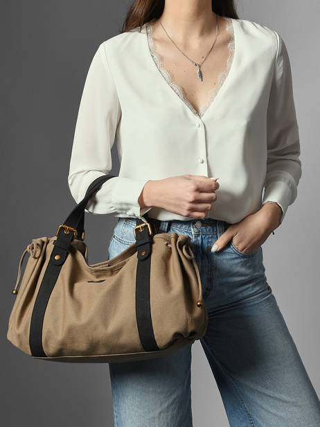 Schoudertas Canvas Katoen Gerard darel Groen canvas Z450 ander zicht 1