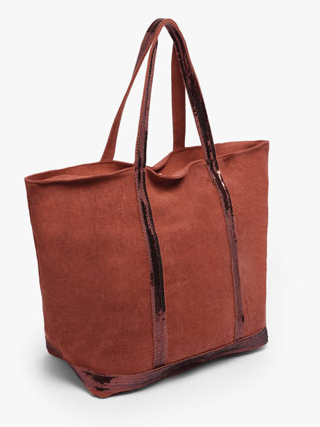 Schoudertas Met Rits L Le Cabas Linnen Vanessa bruno Rood cabas lin 31V40409 ander zicht 1