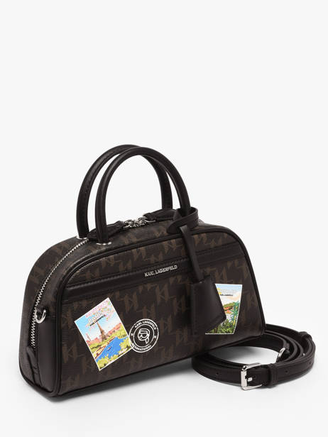 Bowlingtas K/ikon Mono Leder Karl lagerfeld Bruin k ikon B1W30025 ander zicht 1