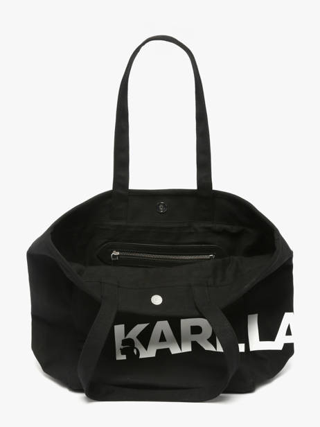 Schoudertas K Essential Katoen Karl lagerfeld Zwart k essential B1W50050 ander zicht 2